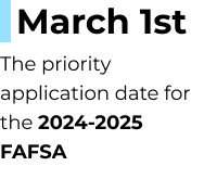 March 1 is priority application date for 2024-2025 FAFSA